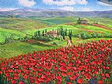 Unknown TUSCANY POPPIES painting